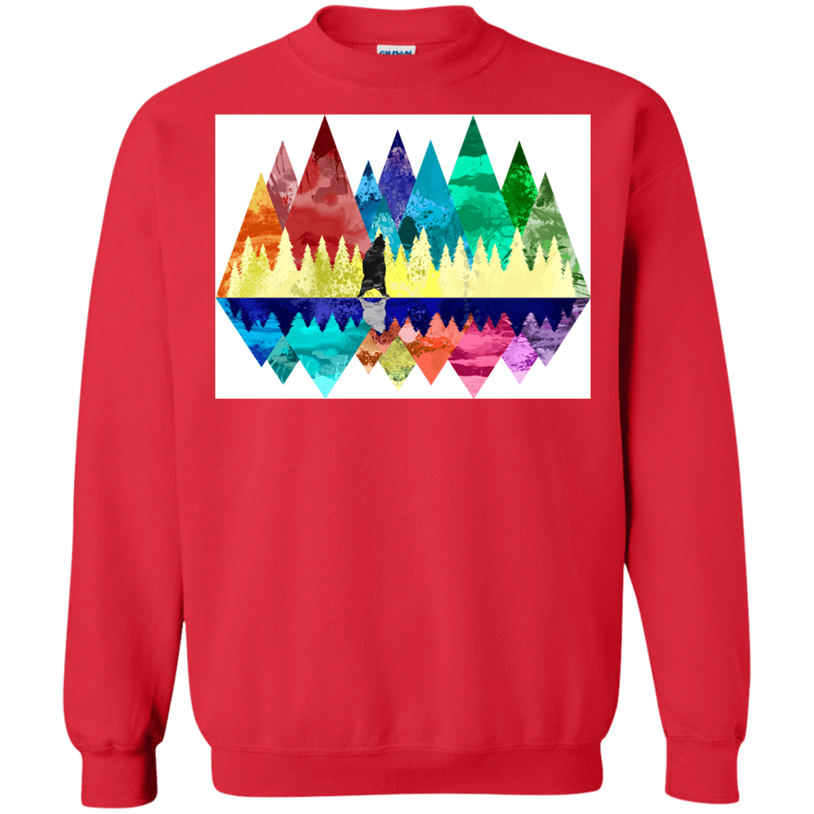 Sweatshirts Red / S Bear Color Forest Crewneck Sweatshirt