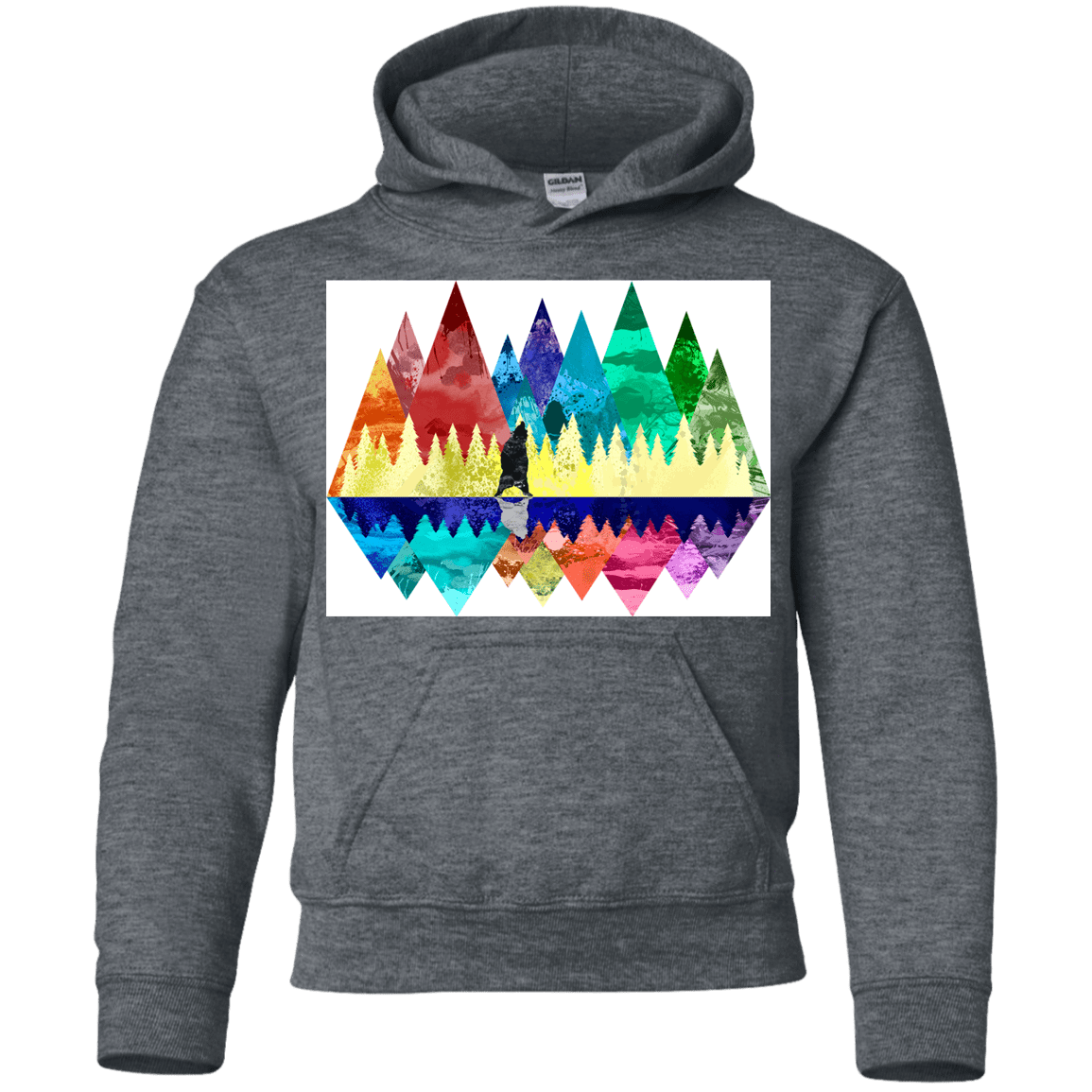 Sweatshirts Dark Heather / YS Bear Color Forest Youth Hoodie