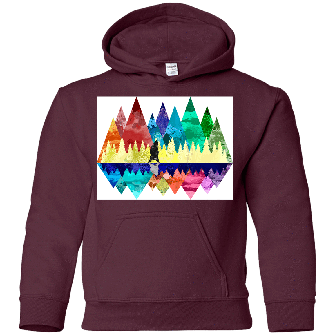 Sweatshirts Maroon / YS Bear Color Forest Youth Hoodie