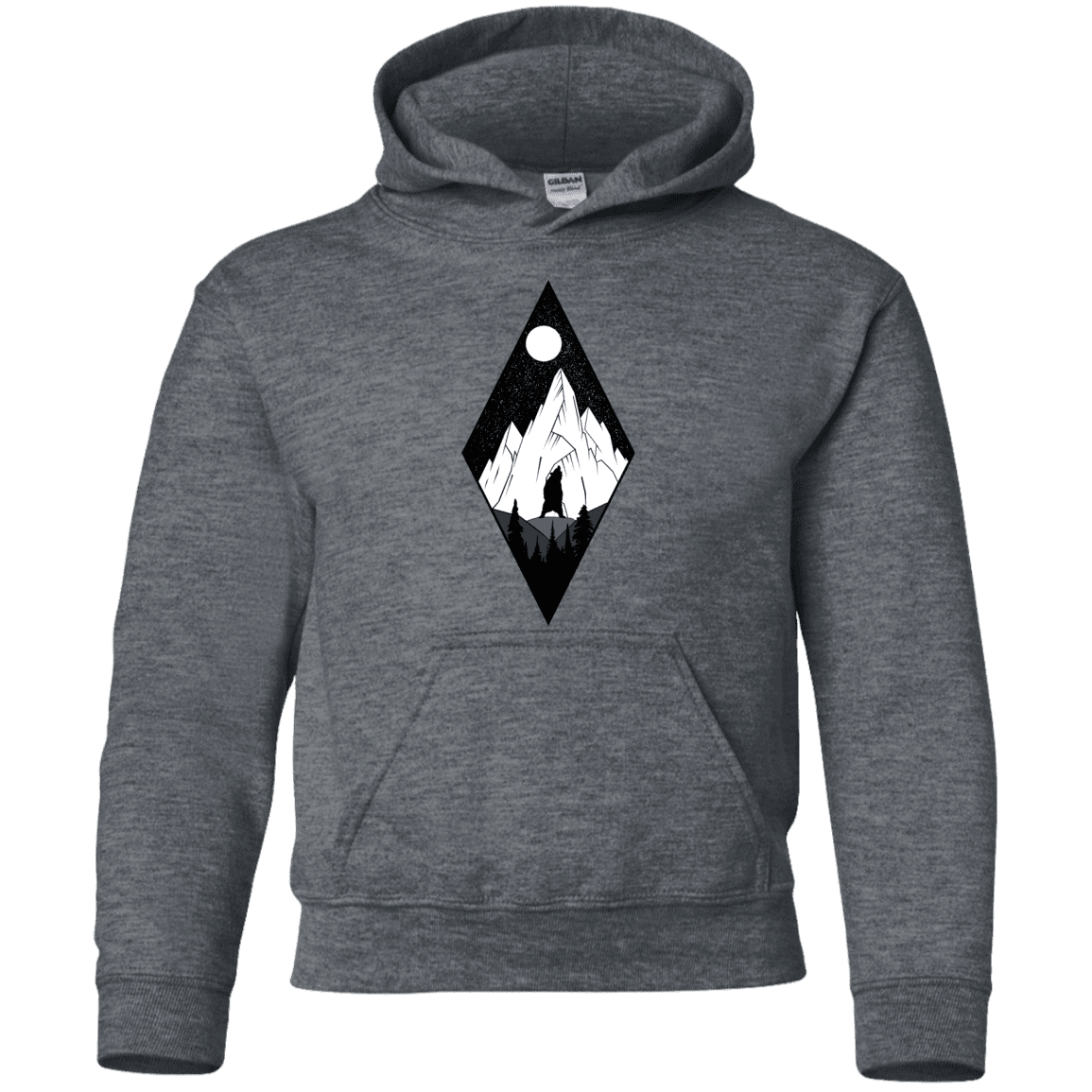 Sweatshirts Dark Heather / YS Bear Diamond Youth Hoodie