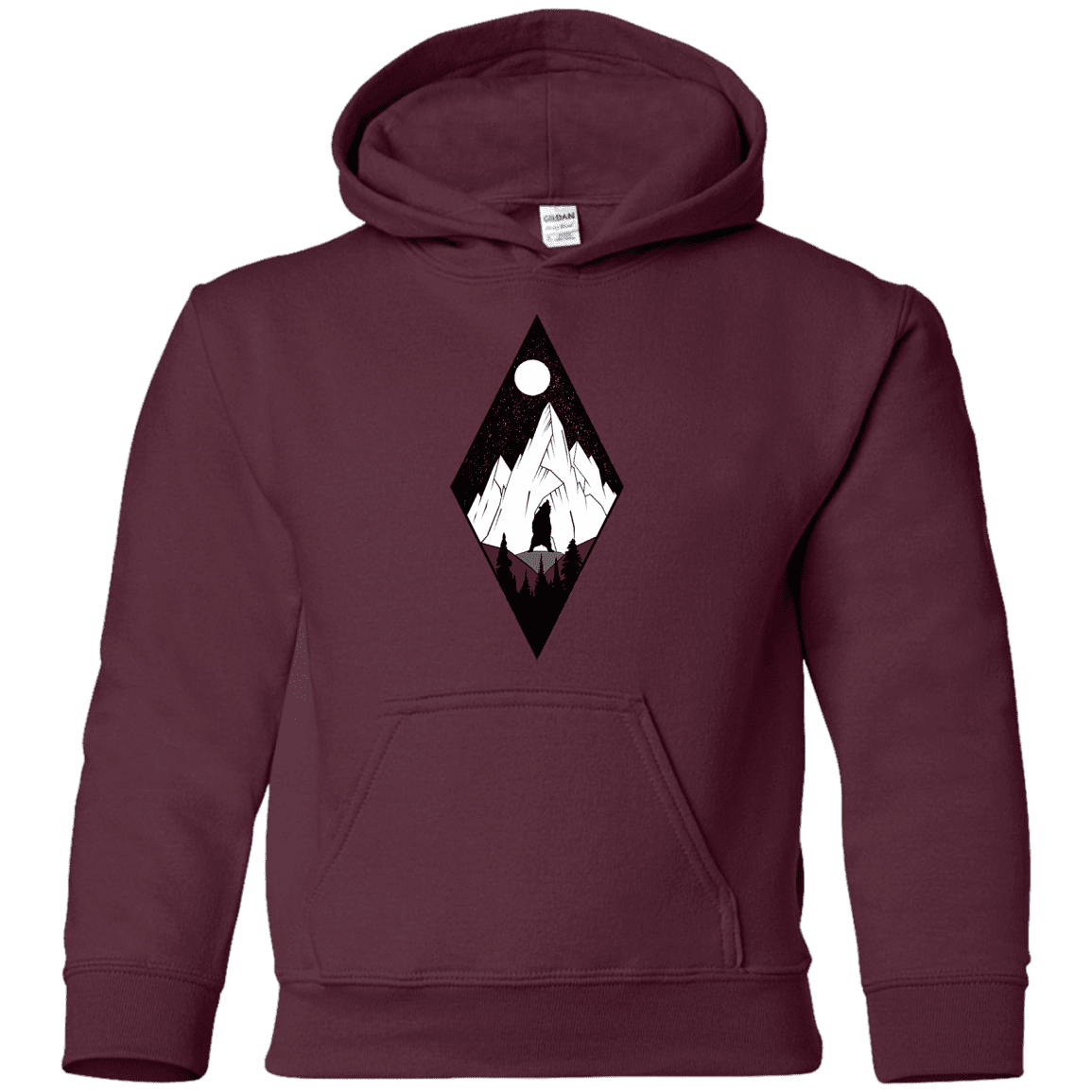 Sweatshirts Maroon / YS Bear Diamond Youth Hoodie