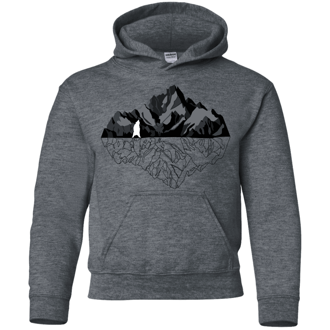 Sweatshirts Dark Heather / YS Bear Reflection Youth Hoodie