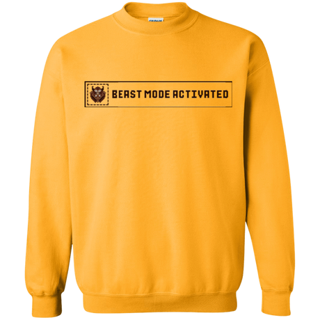 Sweatshirts Gold / Small Beast Mode Activated Crewneck Sweatshirt