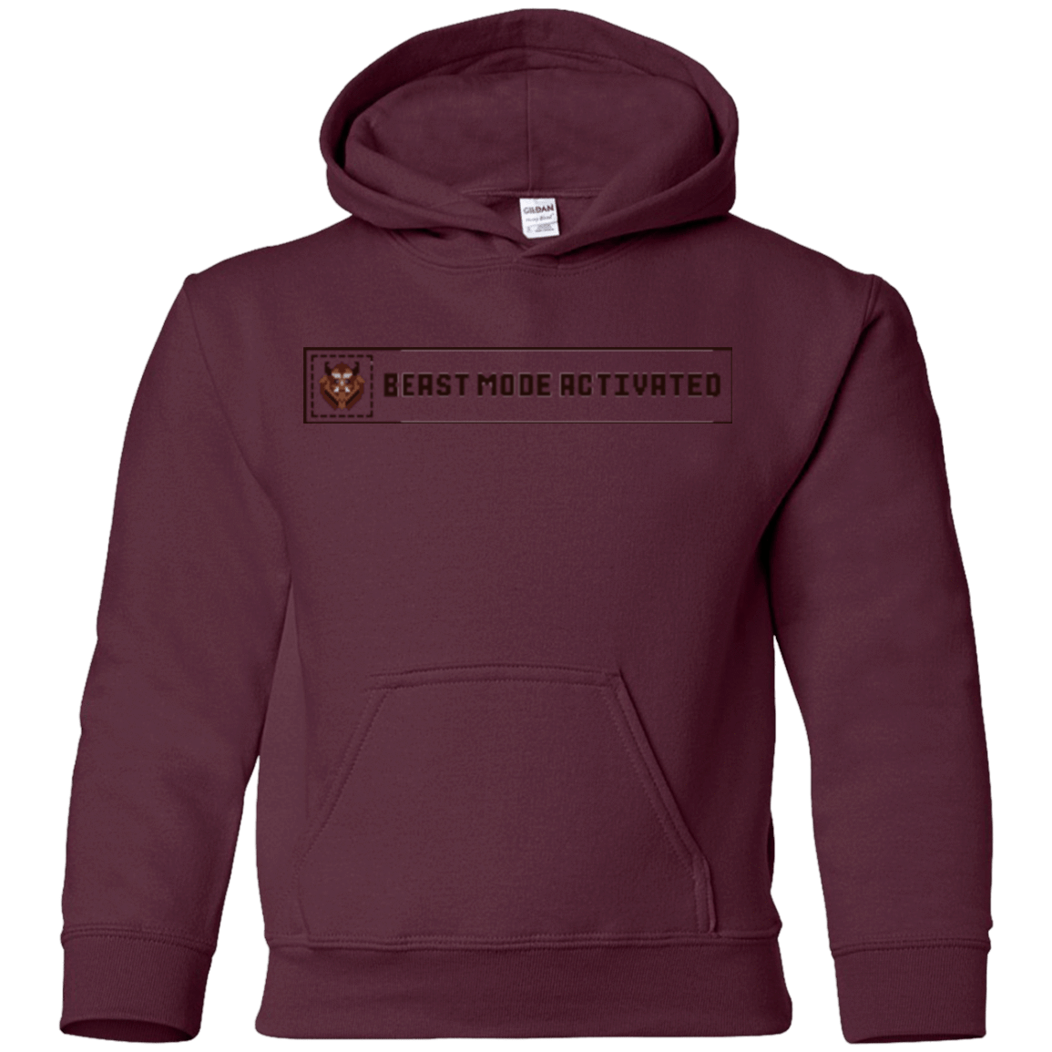 Sweatshirts Maroon / YS Beast Mode Activated Youth Hoodie