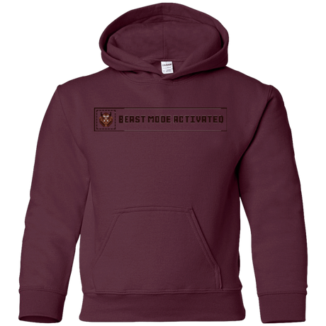 Sweatshirts Maroon / YS Beast Mode Activated Youth Hoodie