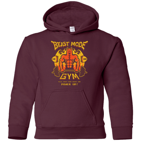 Sweatshirts Maroon / YS Beast Mode Gym Youth Hoodie