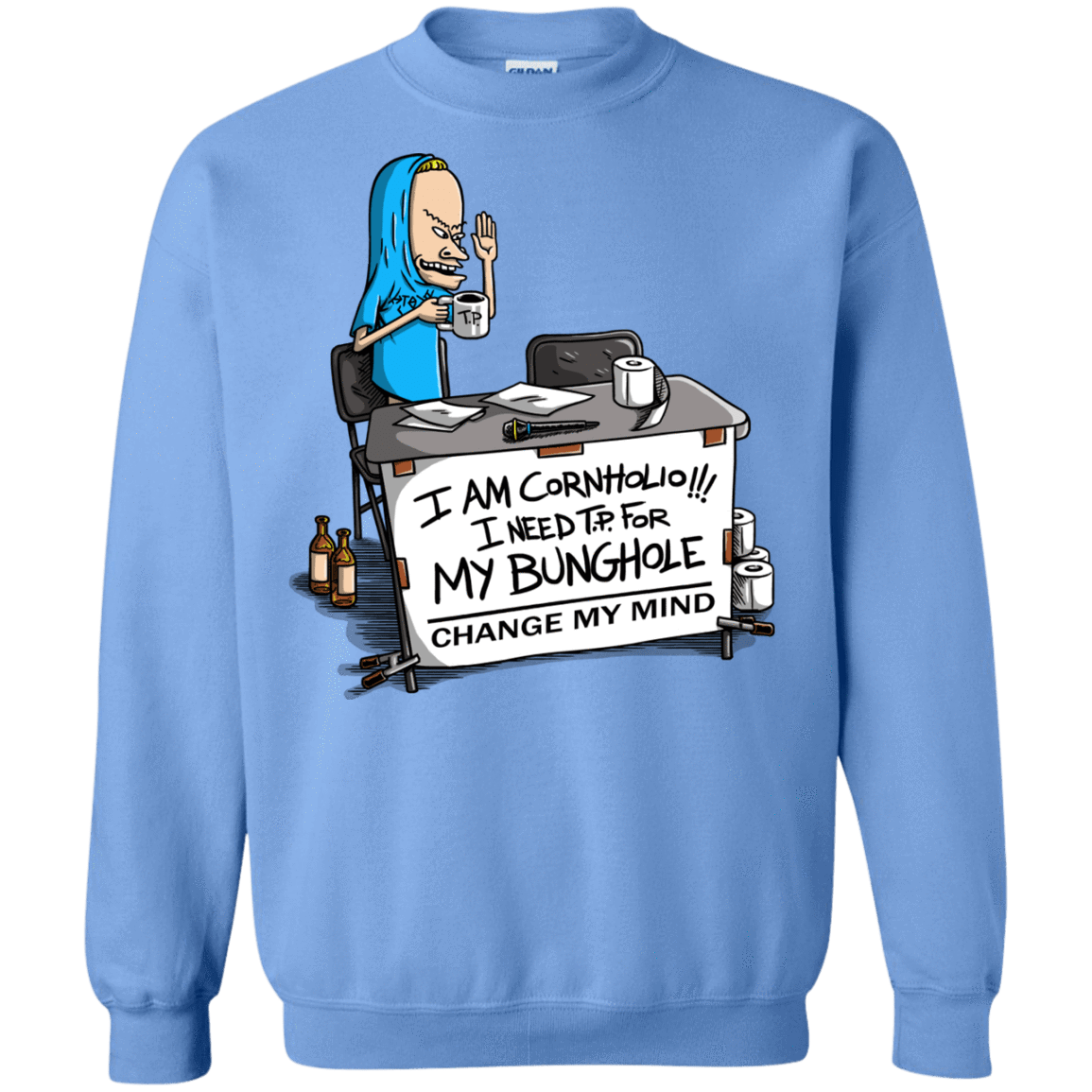 Sweatshirts Carolina Blue / S Beavis Change My Mind Crewneck Sweatshirt