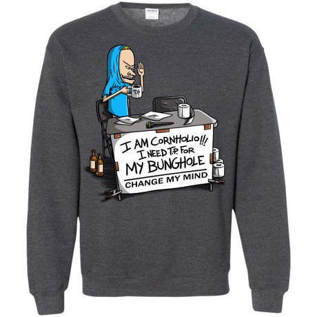 Sweatshirts Dark Heather / S Beavis Change My Mind Crewneck Sweatshirt