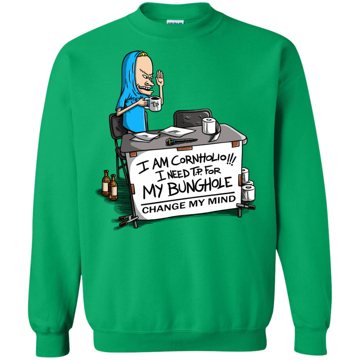 Sweatshirts Irish Green / S Beavis Change My Mind Crewneck Sweatshirt