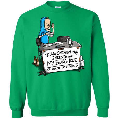 Sweatshirts Irish Green / S Beavis Change My Mind Crewneck Sweatshirt