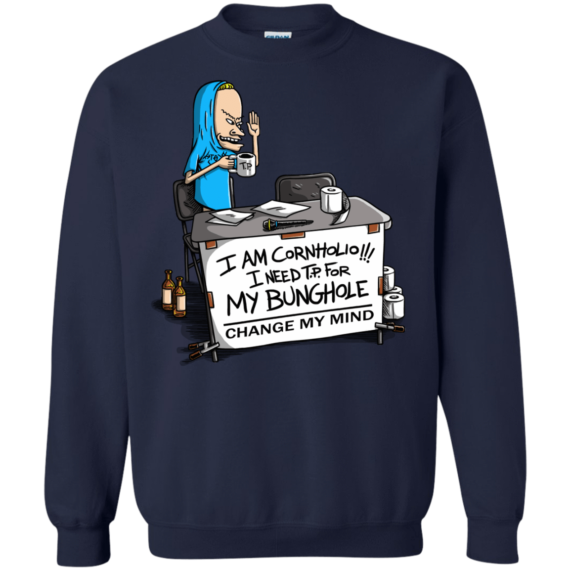 Sweatshirts Navy / S Beavis Change My Mind Crewneck Sweatshirt