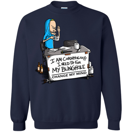 Sweatshirts Navy / S Beavis Change My Mind Crewneck Sweatshirt