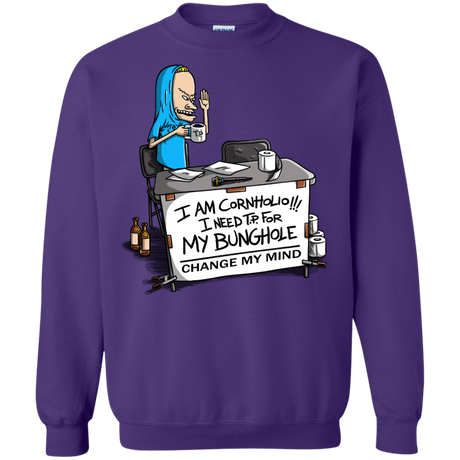 Sweatshirts Purple / S Beavis Change My Mind Crewneck Sweatshirt