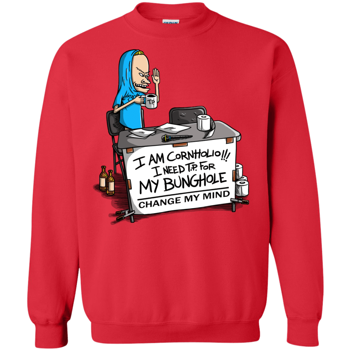 Sweatshirts Red / S Beavis Change My Mind Crewneck Sweatshirt