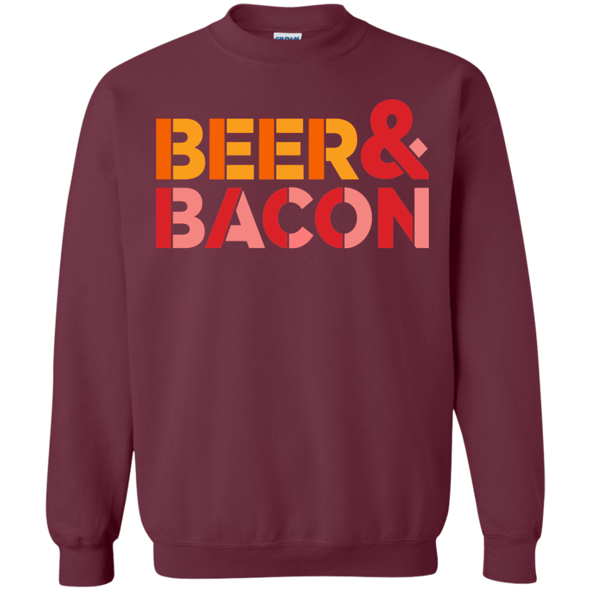 Sweatshirts Maroon / Small Beer And Bacon Crewneck Sweatshirt