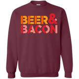 Sweatshirts Maroon / Small Beer And Bacon Crewneck Sweatshirt