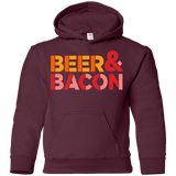 Sweatshirts Maroon / YS Beer And Bacon Youth Hoodie