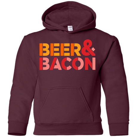 Sweatshirts Maroon / YS Beer And Bacon Youth Hoodie