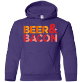 Sweatshirts Purple / YS Beer And Bacon Youth Hoodie