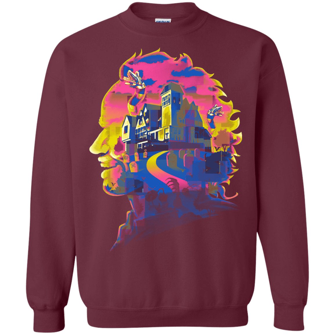 Sweatshirts Maroon / S Beetlejuice Silhouette Crewneck Sweatshirt