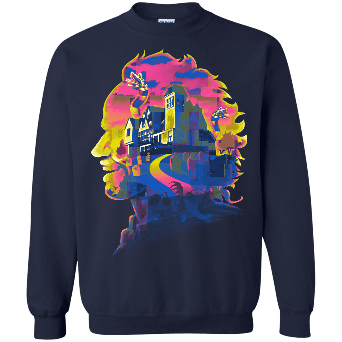 Sweatshirts Navy / S Beetlejuice Silhouette Crewneck Sweatshirt