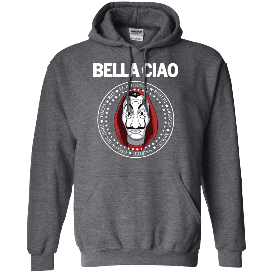 Sweatshirts Dark Heather / S Bella Ciao Pullover Hoodie