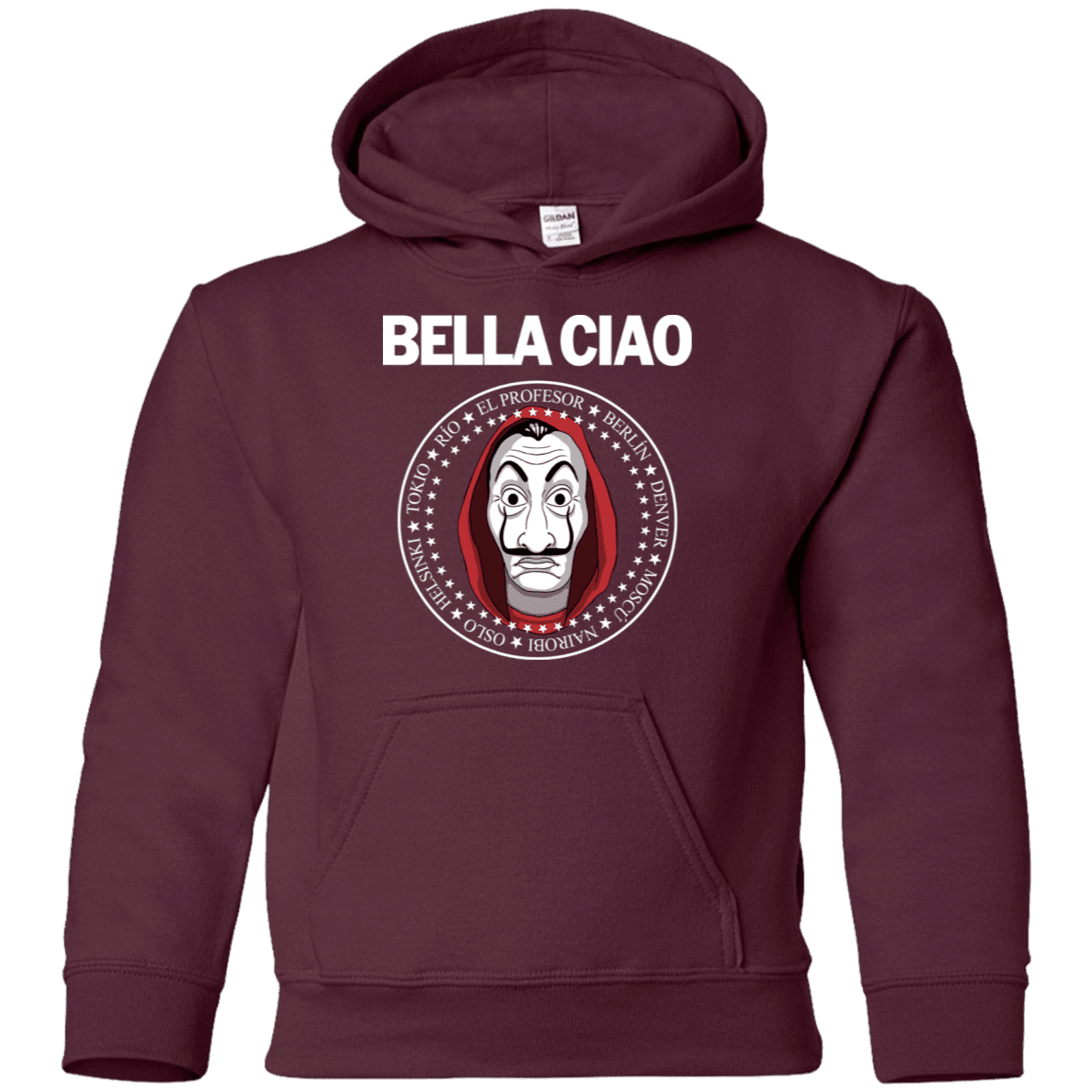 Sweatshirts Maroon / YS Bella Ciao Youth Hoodie