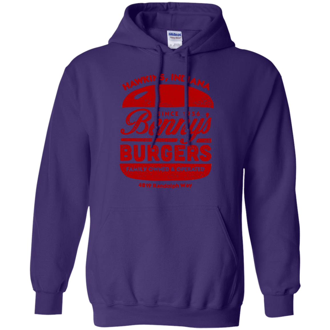 Sweatshirts Purple / Small Benny's Burgers Pullover Hoodie