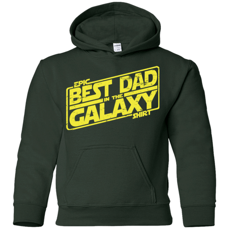 Sweatshirts Forest Green / YS Best Dad in the Galaxy Youth Hoodie
