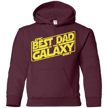 Sweatshirts Maroon / YS Best Dad in the Galaxy Youth Hoodie