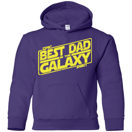 Sweatshirts Purple / YS Best Dad in the Galaxy Youth Hoodie
