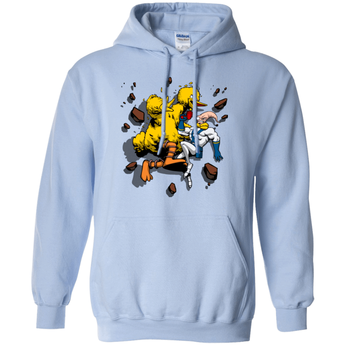 Sweatshirts Light Blue / Small Big Bird and Worm Pullover Hoodie