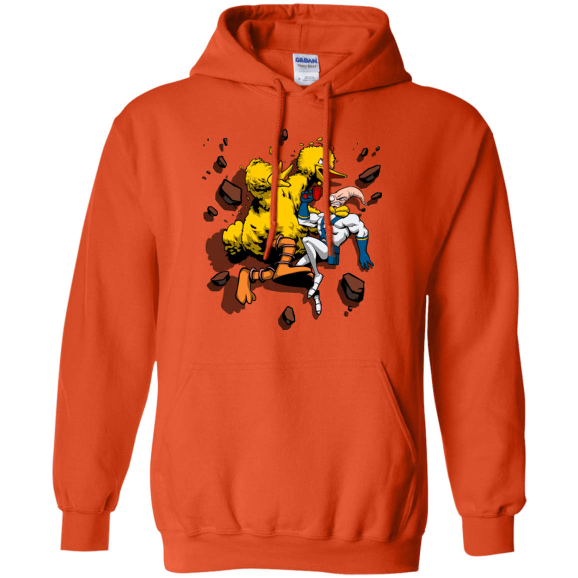 Sweatshirts Orange / Small Big Bird and Worm Pullover Hoodie