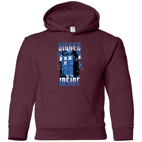 Sweatshirts Maroon / YS Bigger on the Inside Youth Hoodie