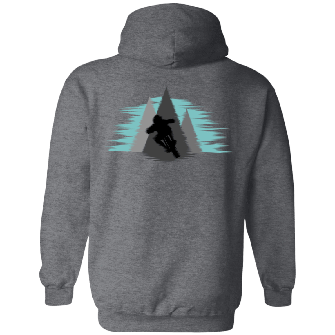 Sweatshirts Dark Heather / S Bike Blur Back Print Pullover Hoodie