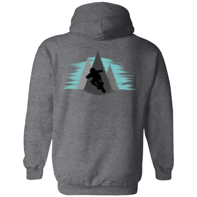 Sweatshirts Dark Heather / S Bike Blur Back Print Pullover Hoodie