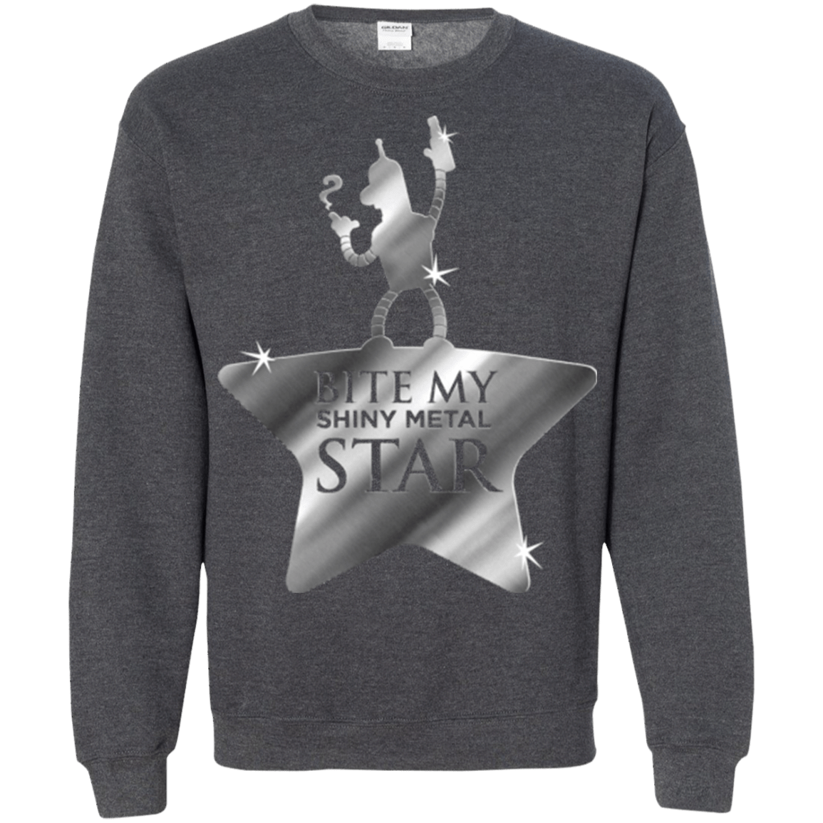 Sweatshirts Dark Heather / S Bite my Shiny Metal Star Crewneck Sweatshirt