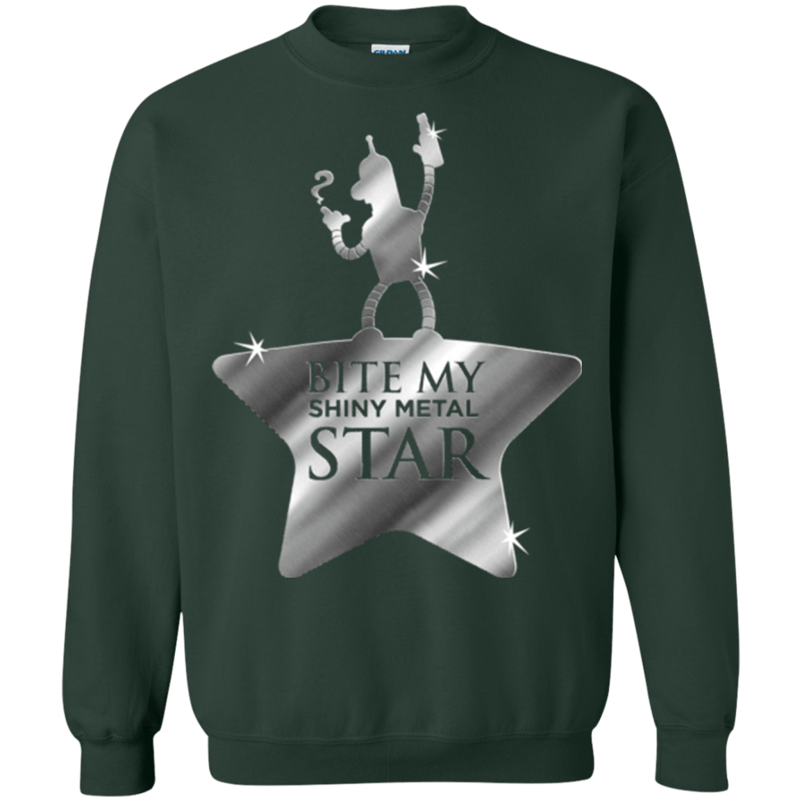 Sweatshirts Forest Green / S Bite my Shiny Metal Star Crewneck Sweatshirt