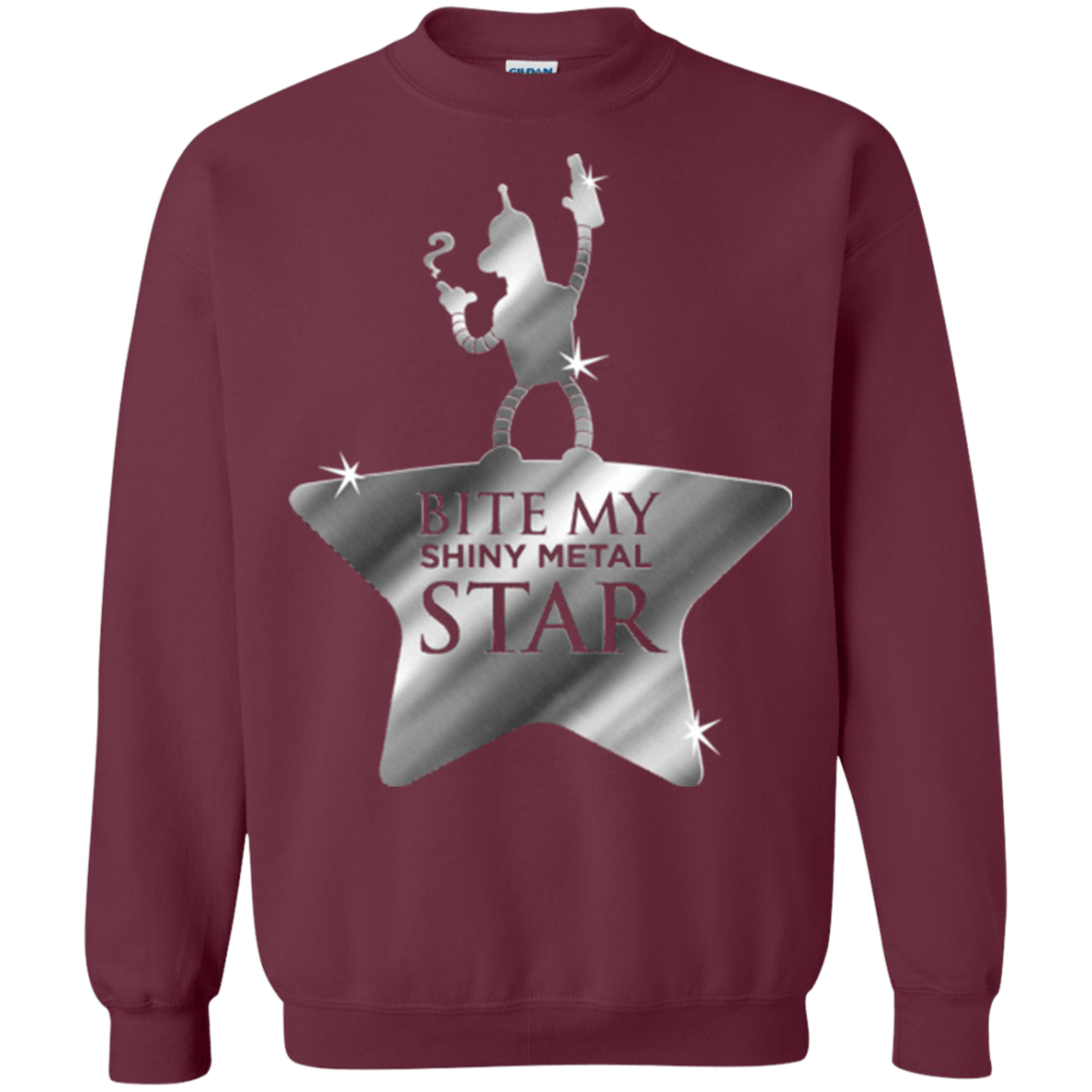 Sweatshirts Maroon / S Bite my Shiny Metal Star Crewneck Sweatshirt