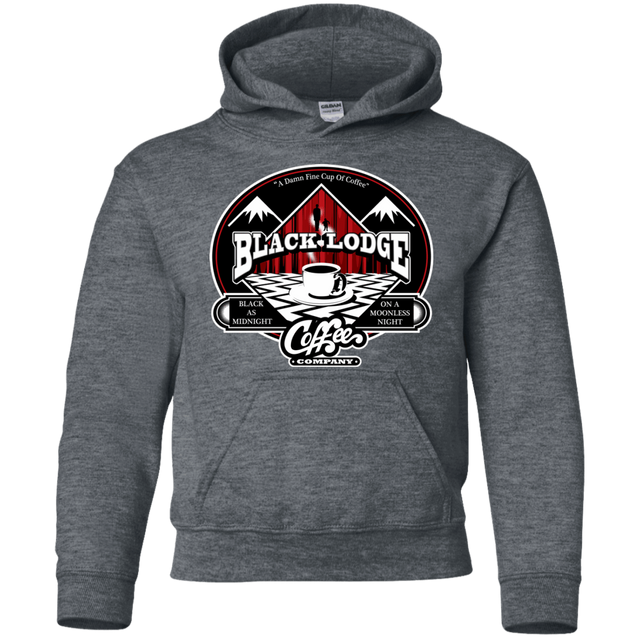 Sweatshirts Dark Heather / YS Black Lodge Coffee Company Youth Hoodie