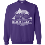 Sweatshirts Purple / Small Black Lodge Crewneck Sweatshirt