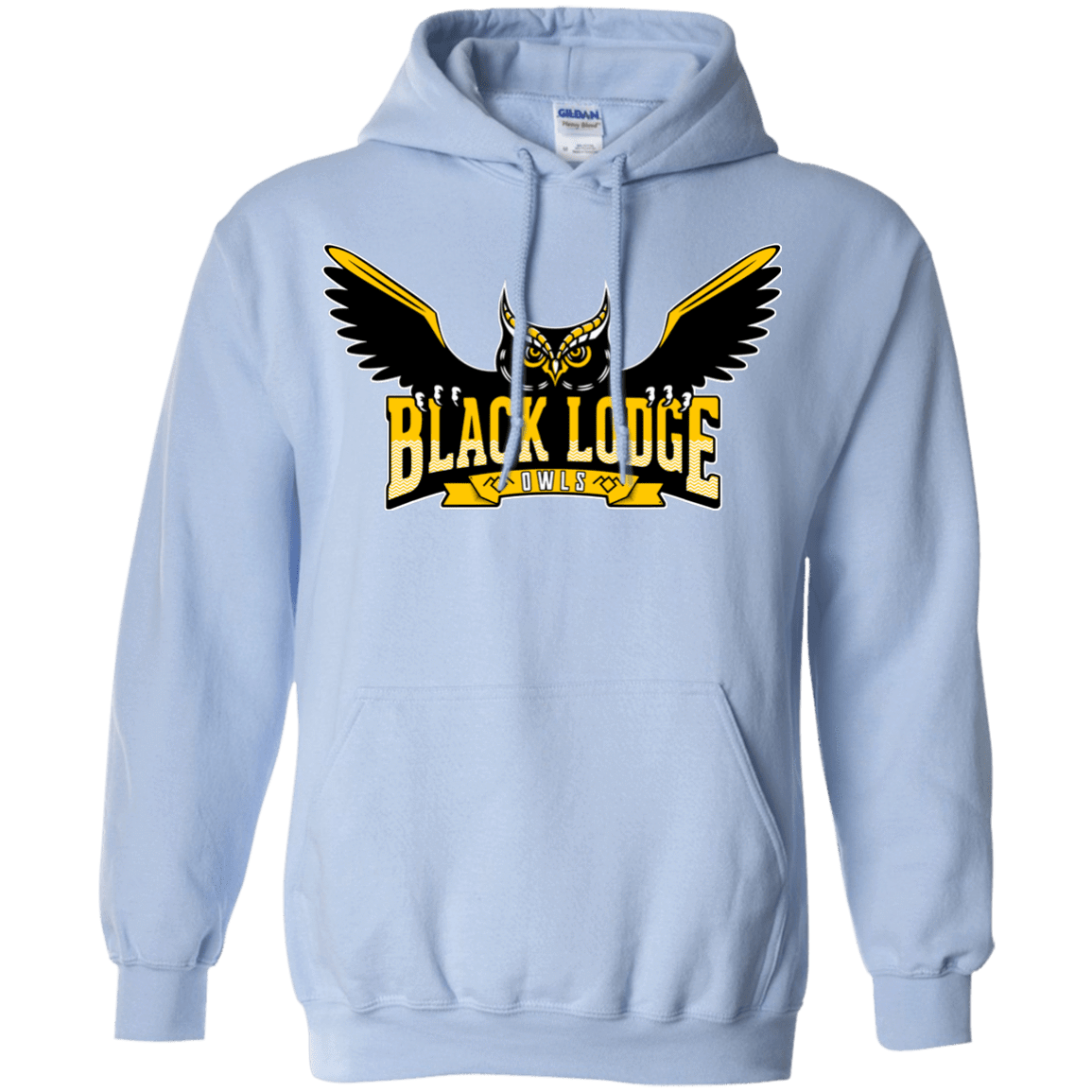 Sweatshirts Light Blue / Small Black Lodge Owls Pullover Hoodie