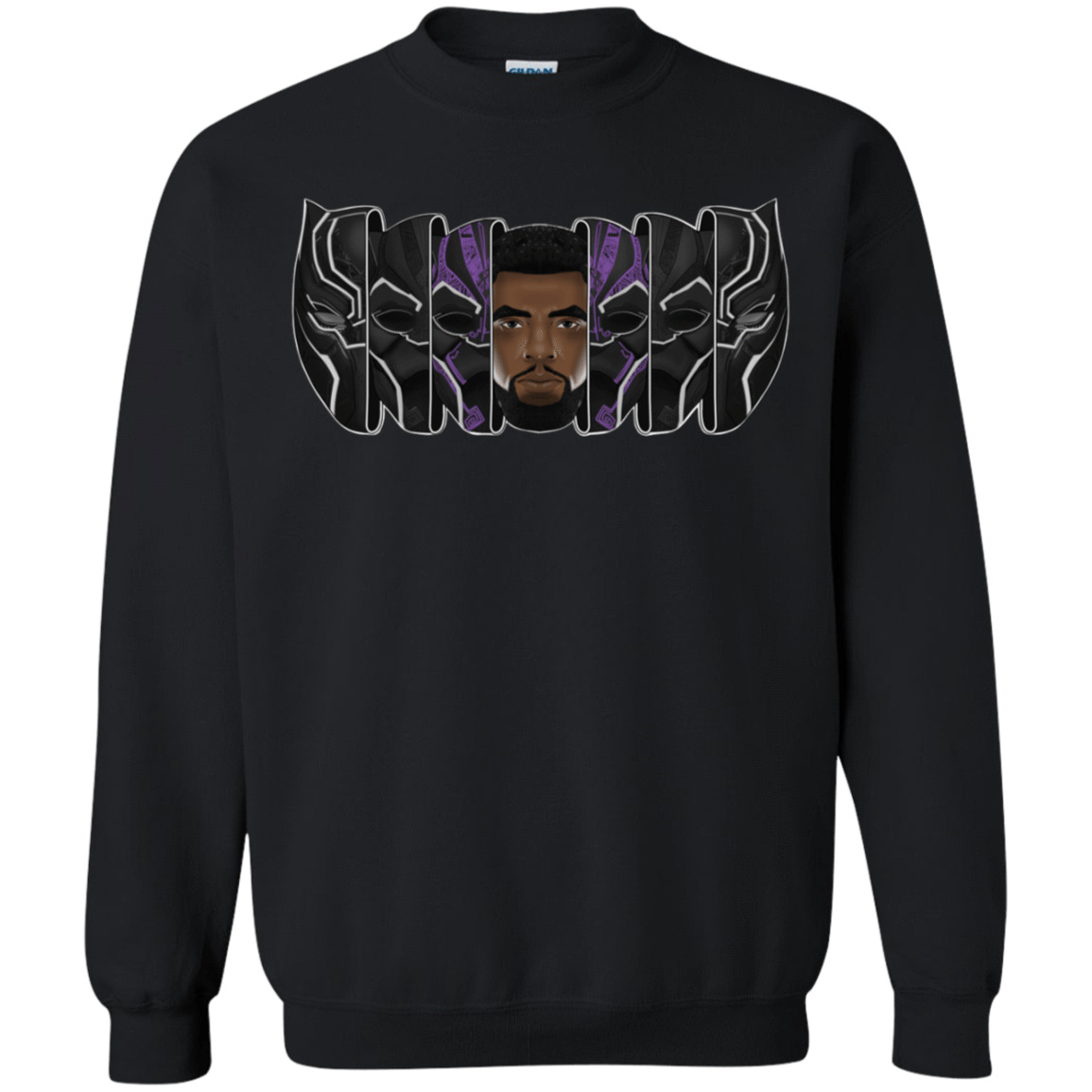 Sweatshirts Black / S Black Panther Mask Crewneck Sweatshirt