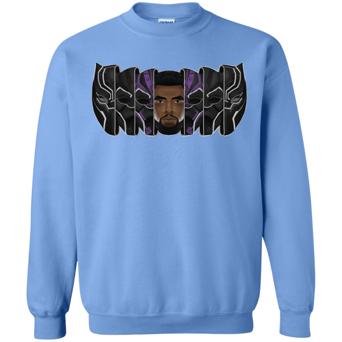 Sweatshirts Carolina Blue / S Black Panther Mask Crewneck Sweatshirt