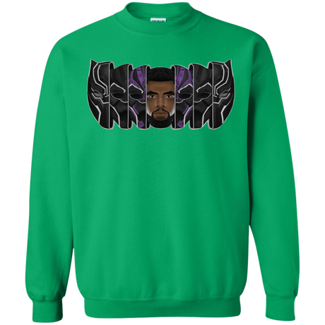 Sweatshirts Irish Green / S Black Panther Mask Crewneck Sweatshirt