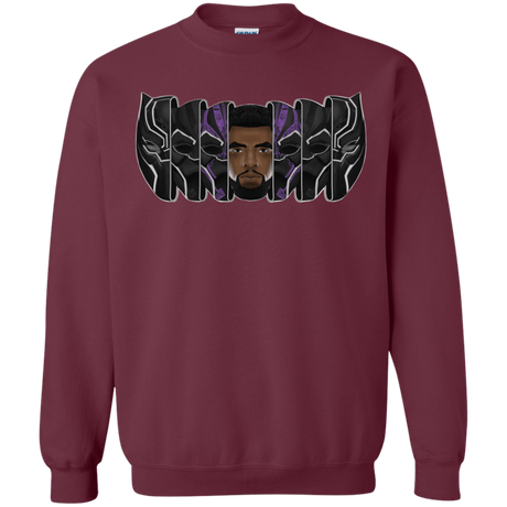 Sweatshirts Maroon / S Black Panther Mask Crewneck Sweatshirt