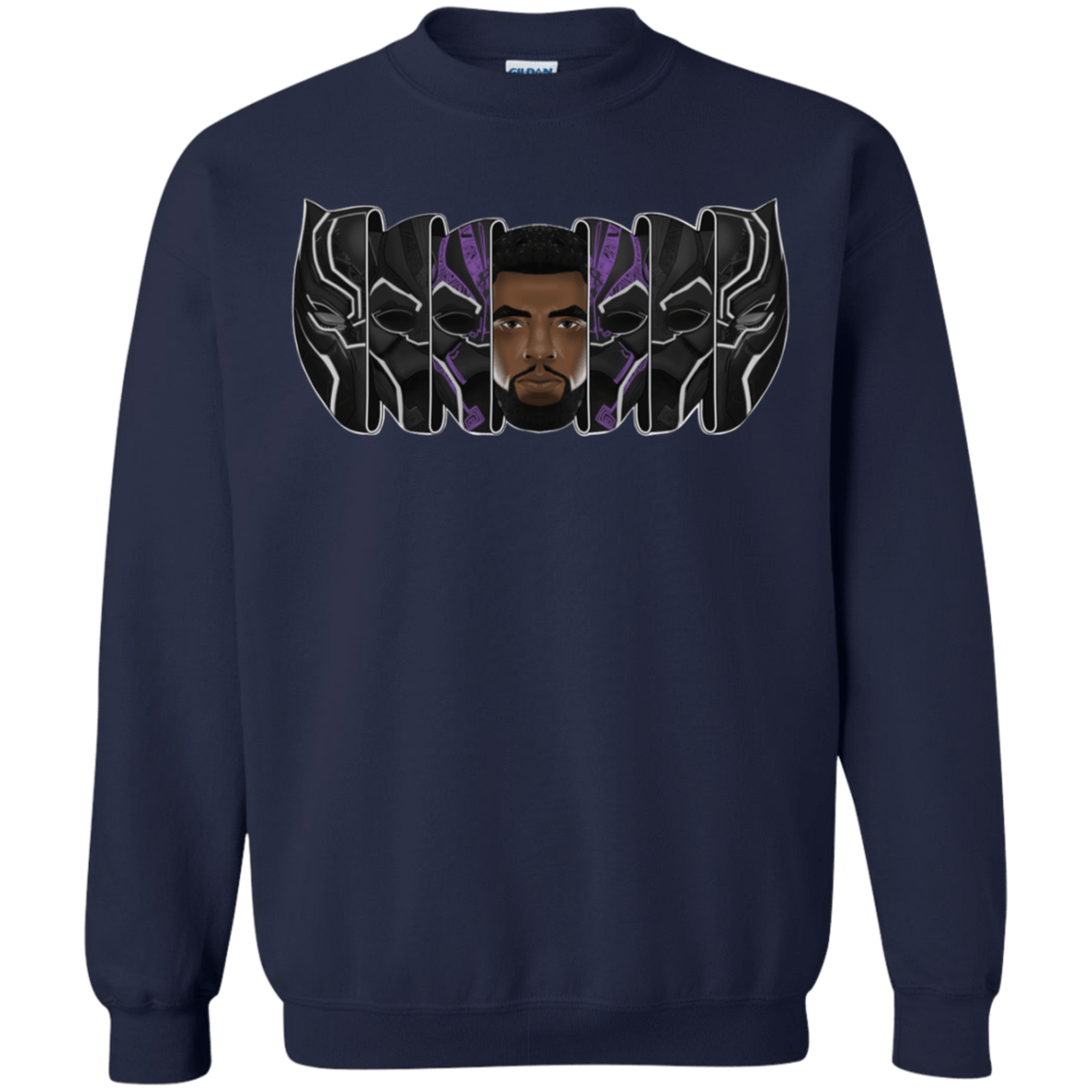 Sweatshirts Navy / S Black Panther Mask Crewneck Sweatshirt