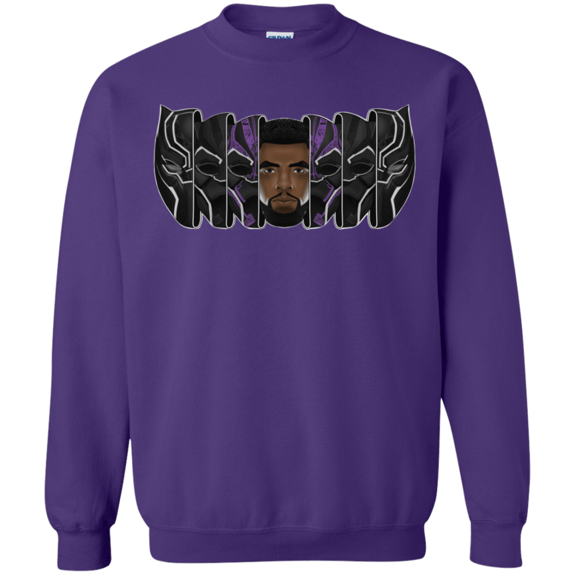 Sweatshirts Purple / S Black Panther Mask Crewneck Sweatshirt