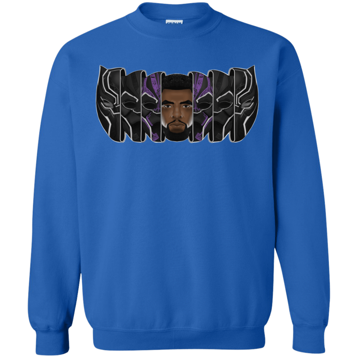 Sweatshirts Royal / S Black Panther Mask Crewneck Sweatshirt