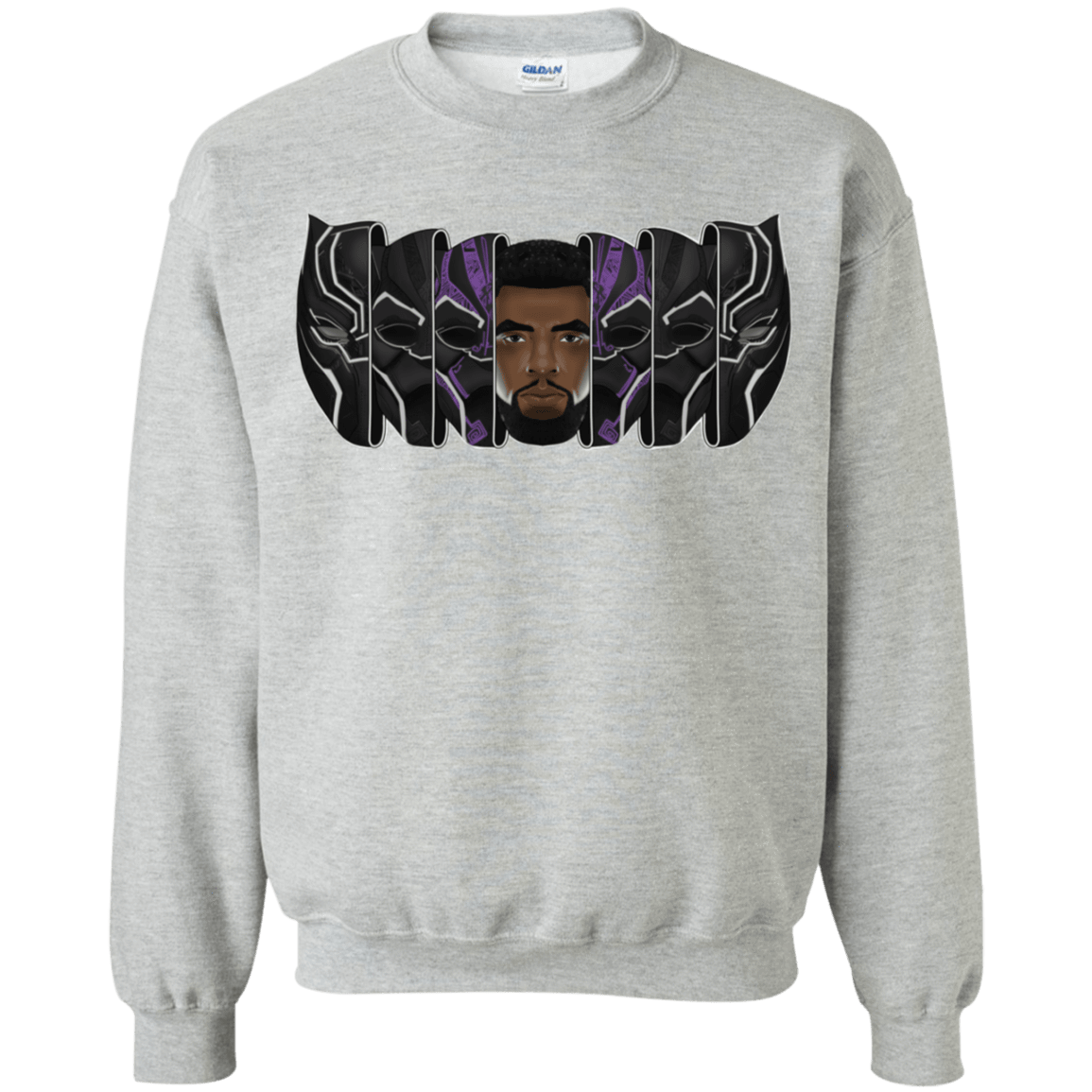 Sweatshirts Sport Grey / S Black Panther Mask Crewneck Sweatshirt